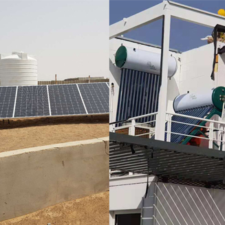 120000btu 10 ton DC 48V aire acondicionado solar instalado en la universidad de Sharjah