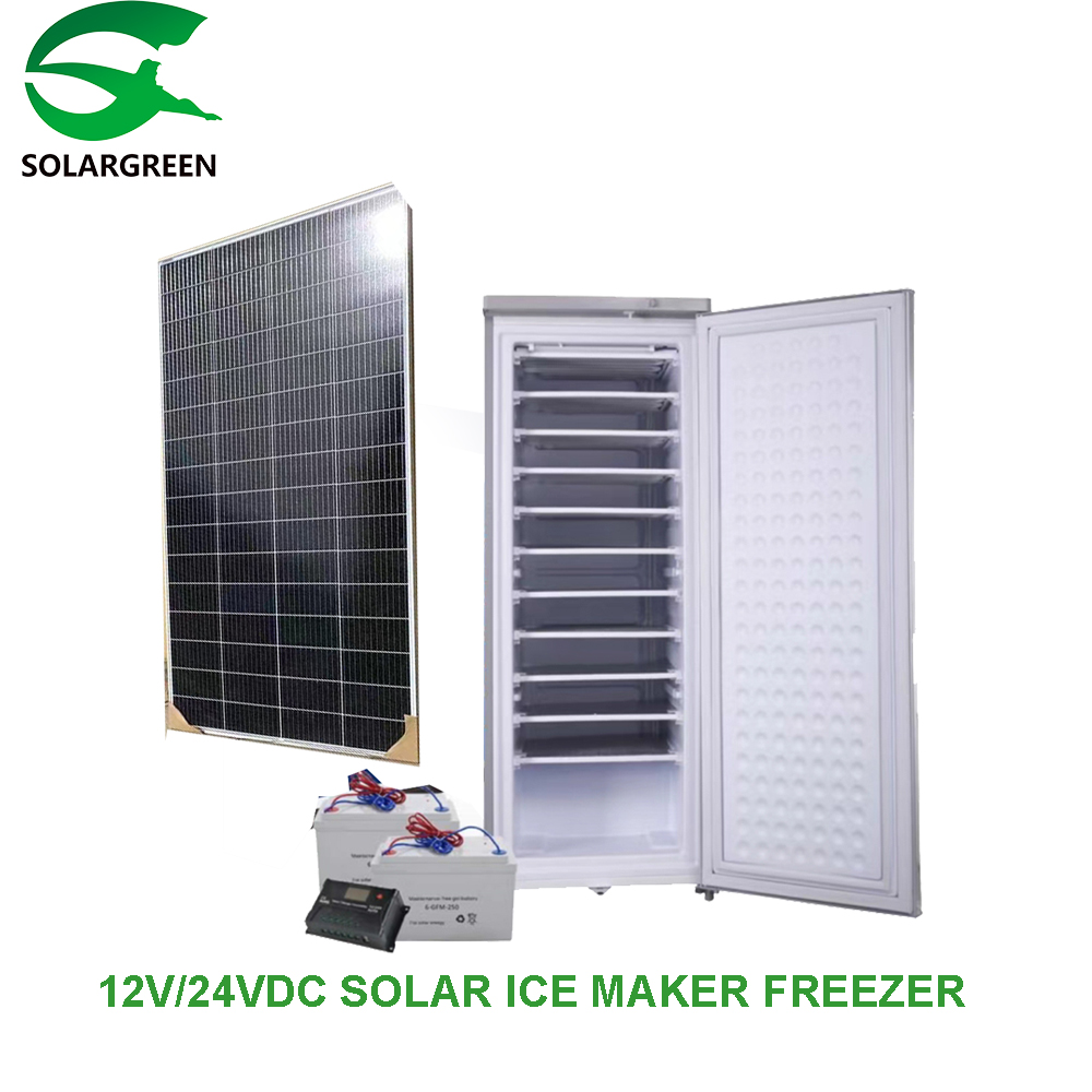 Máquina de hielo todo en uno de 198 litros para uso fuera de la red y congelador solar a -22 °C