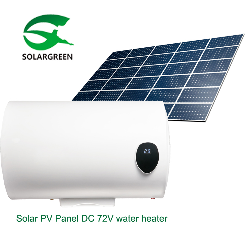 DC Only 50L 100% Off grid Solar PV Calentador de agua eléctrico con panel solar