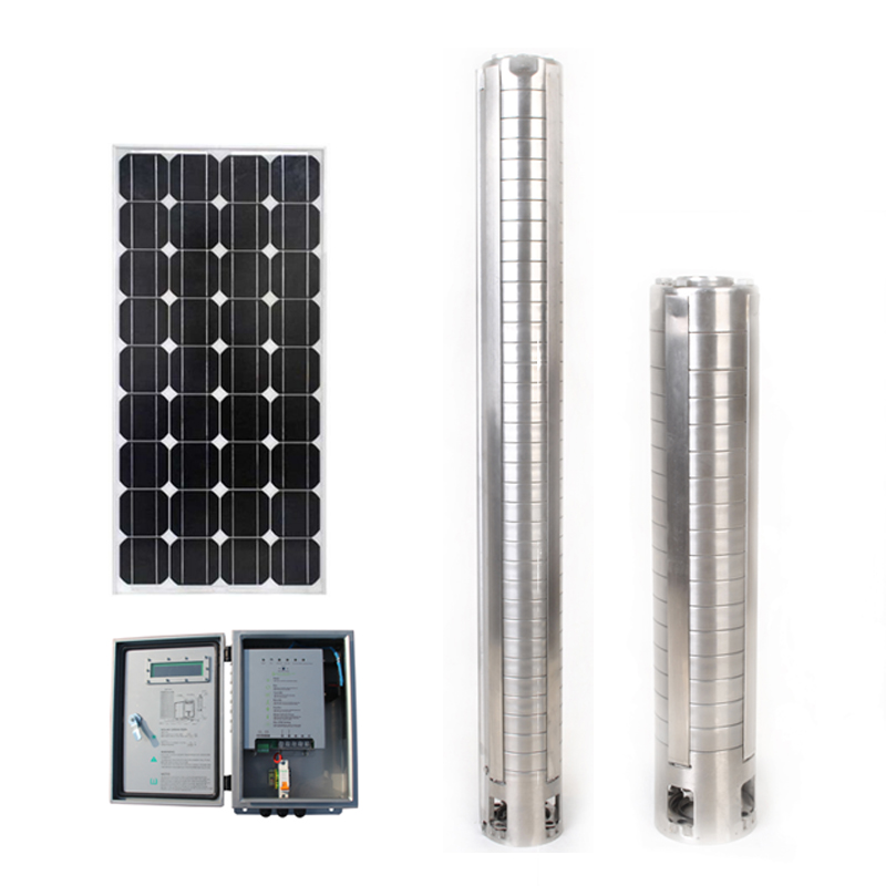 Bomba de agua sumergible solar DC Power con acero inoxidable completo y controlador solar MPPT